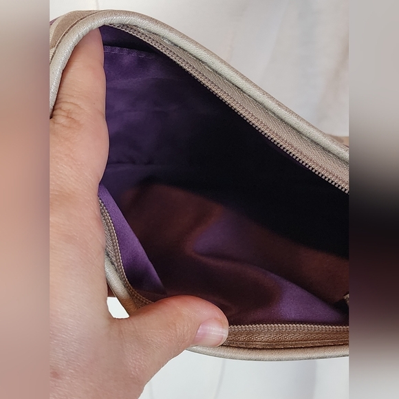 Coach 1941 Crossbody C Logo Jacquard Purse Plum/Taupe Metallic Trim Small Bag - Picture 12 of 15